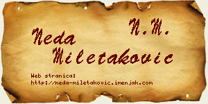 Neda Miletaković vizit kartica